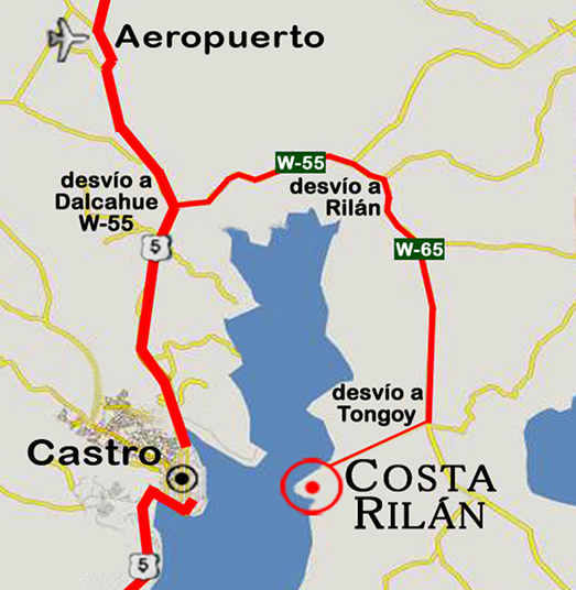 Mapa de acceso a Costa Rilán